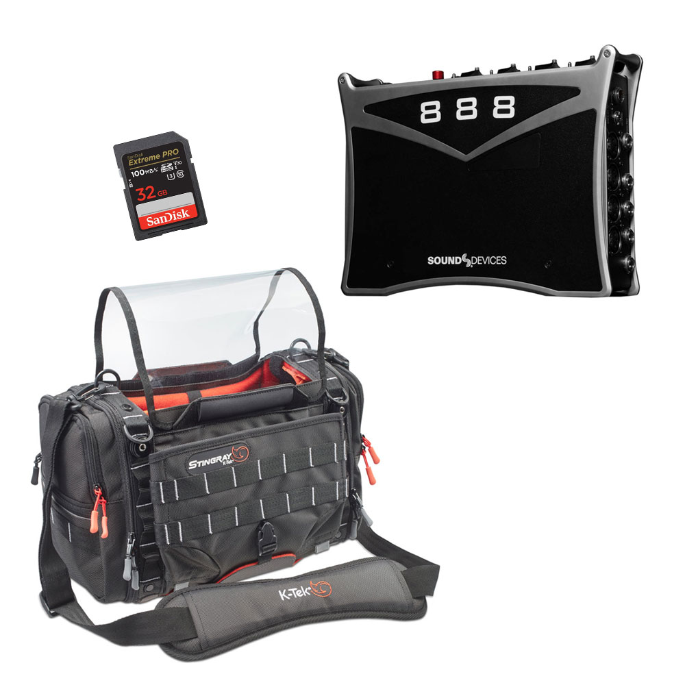 Sound Devices 888 Mixer / Recorder + K-Tek KSTGSX Bag + SD Card Bundle