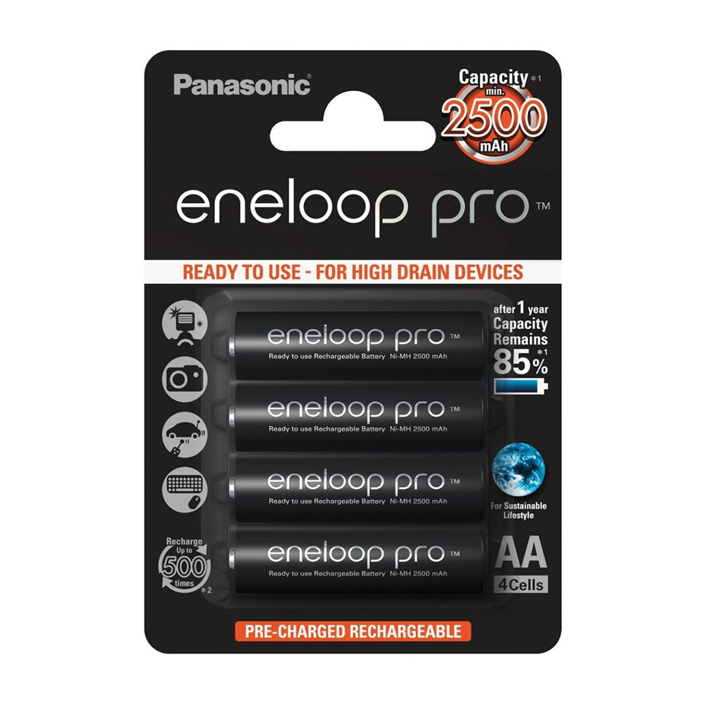 Panasonic Eneloop Pro AA NiMH High Capacity Rechargeable Batteries 4-Pack