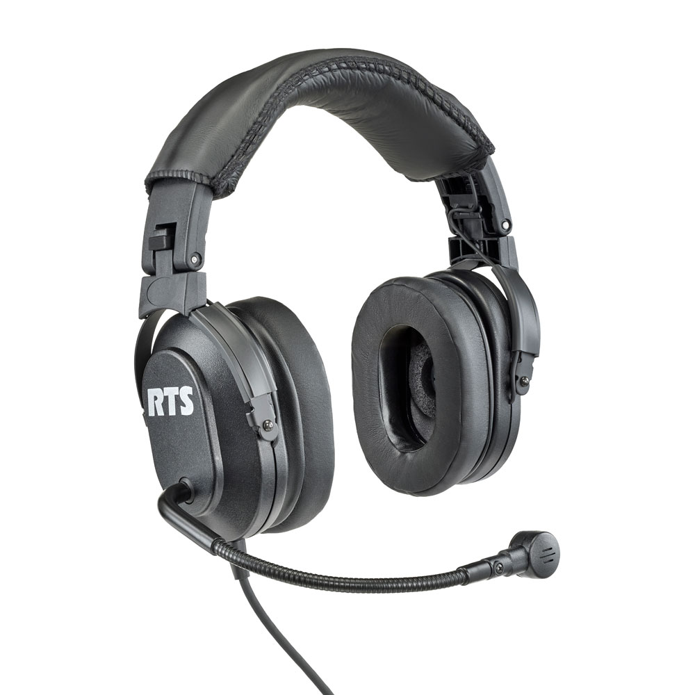 RTS HR-2 Dual-Sided Headset w/ Flexible Dynamic Boom Mic